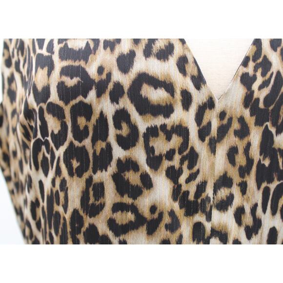 NWT Sam Edelman Metallic Leopard Print Sleeveless Maxi Dress Size 6 V Neck - Picture 5 of 7